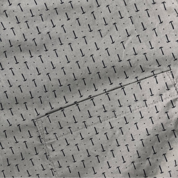 Goodfellow shirt hammer print button down long sleeve men’s XL gray & blue - Picture 3 of 9